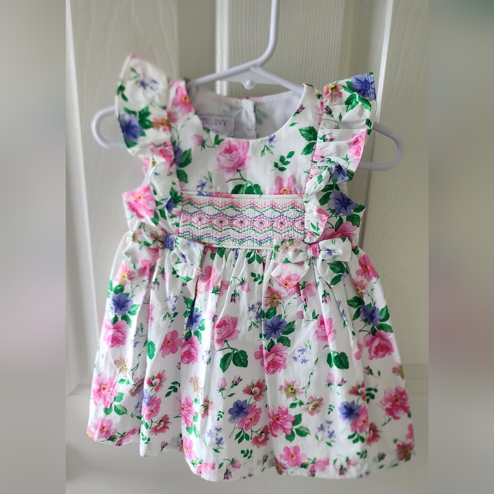 Iris & Ivy floral baby girl dress 12 mo